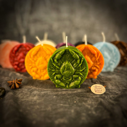 Beeswax Cancer Crab Zodiac Spell Candle - Intuition, Nurturing & Emotional Healing