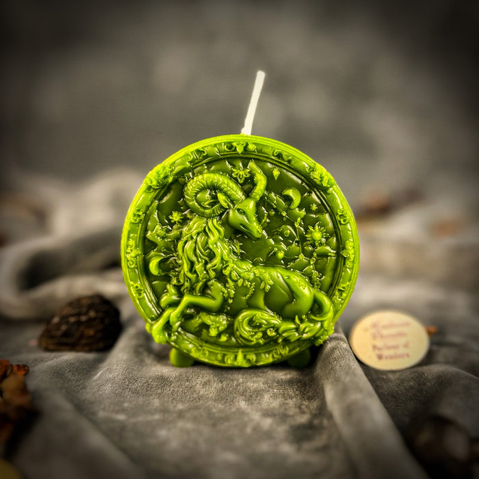 Beeswax Capricorn Goat Zodiac Spell Candle - Ambition, Discipline & Success