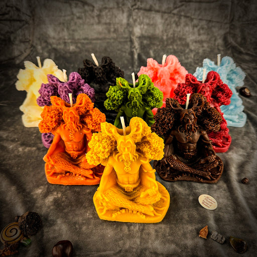 Beeswax Horned God Spell Candle - Cernunnos Nature Magic & Fertility