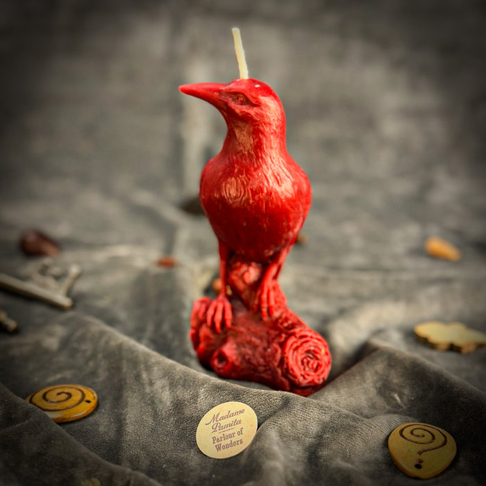 Beeswax Raven Magic Spell Candle - Intelligence & Spirit World Connection