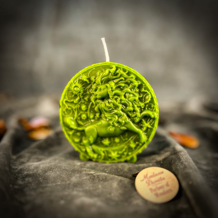 Beeswax Leo Lion Zodiac Spell Candle - Creativity, Confidence & Leadership