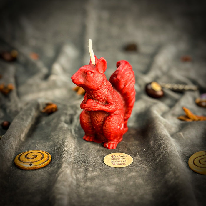 Beeswax Squirrel of Abundance Spell Candle - Savings, Prosperity & Preparation