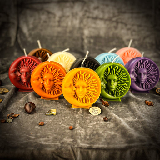 Beeswax Equinox and Solstice Spell Candle - Seasonal Magic & Balance
