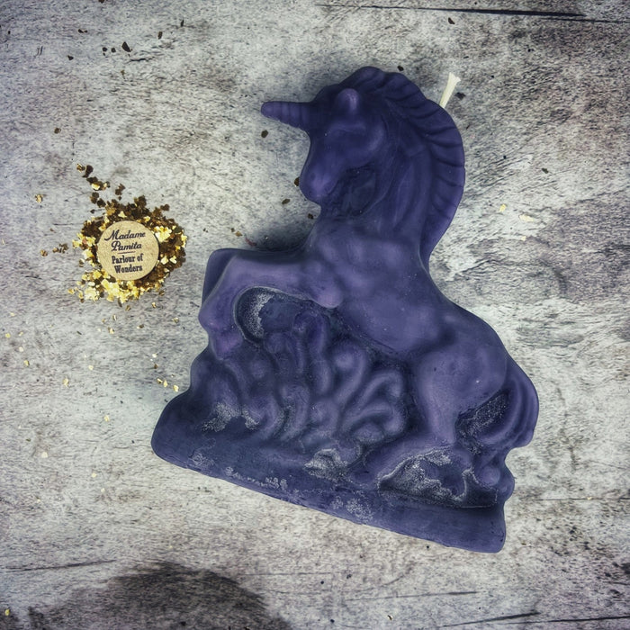 Beeswax Enchanted Unicorn Spell Candle - Manifestation & Wishes Magic
