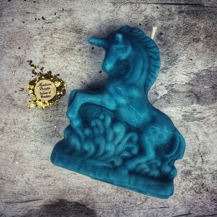 Beeswax Enchanted Unicorn Spell Candle - Manifestation & Wishes Magic