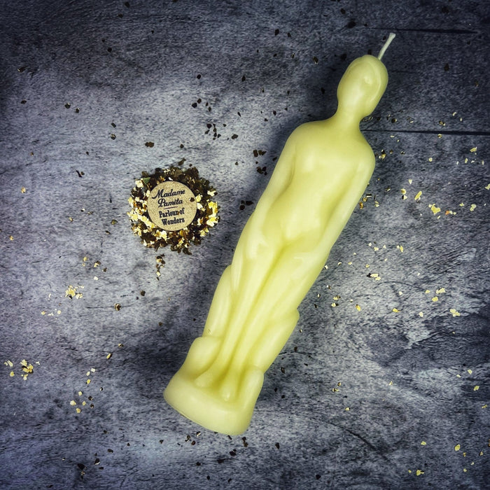 Beeswax Human Figural Spell Candle - Personal Empowerment & Intention Magic