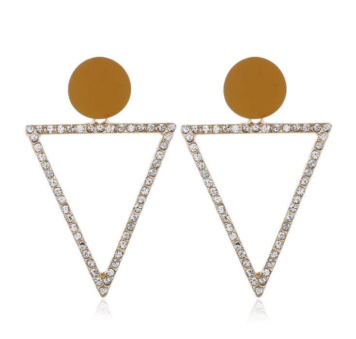 Gold Triangle Earrings